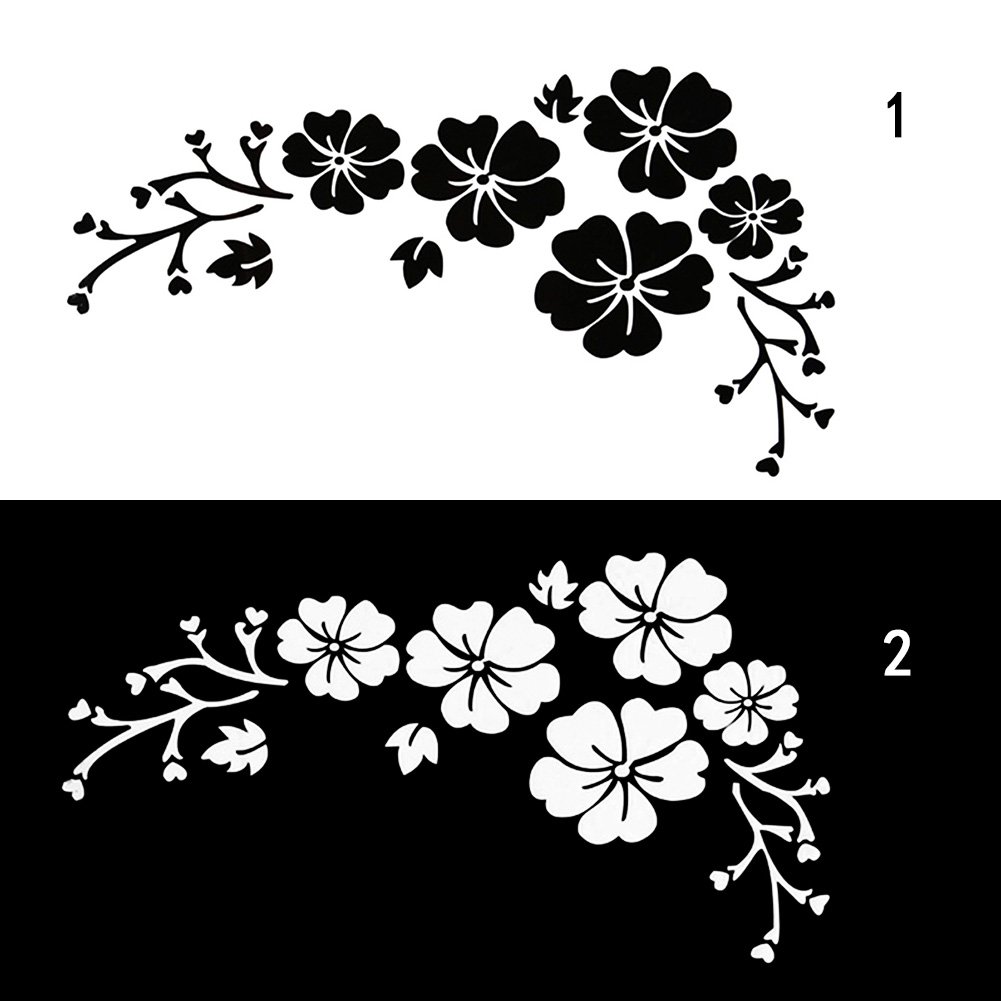 Autocollant hippie fleurs pour voiture Hippie 039 Mat – Multicolore mélangé (16