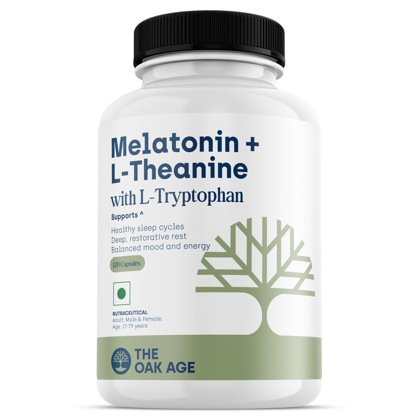 360° Sleep Supplement with Melatonin, L Tryptophan, L Theanine and Vit B6 for Sleep Onset + Continuity + Overnight Recovery | Helps Fall Asleep, Stay Asleep, Wake Rested- 120 Capsules (60 servings)