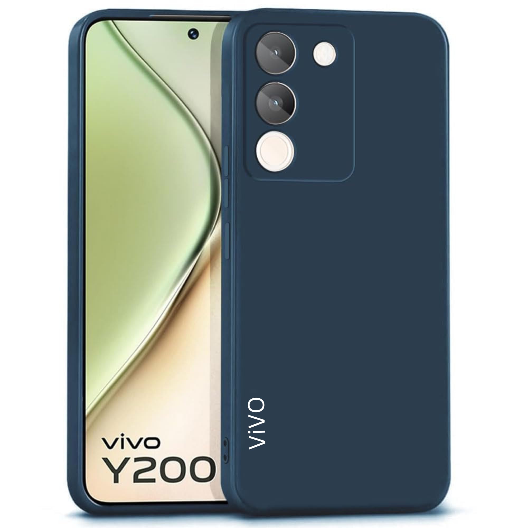 Cosmos Joy Protective and Stylish Back Cover for Vivo Y200 5G | Inner Velvet Fabric Lining | Silicone Flexible Camera Protection Back Case - Slim Design, Matte Finish (Blue) (B0CVH56N1C) Amazon Price History, Amazon Price Tracker