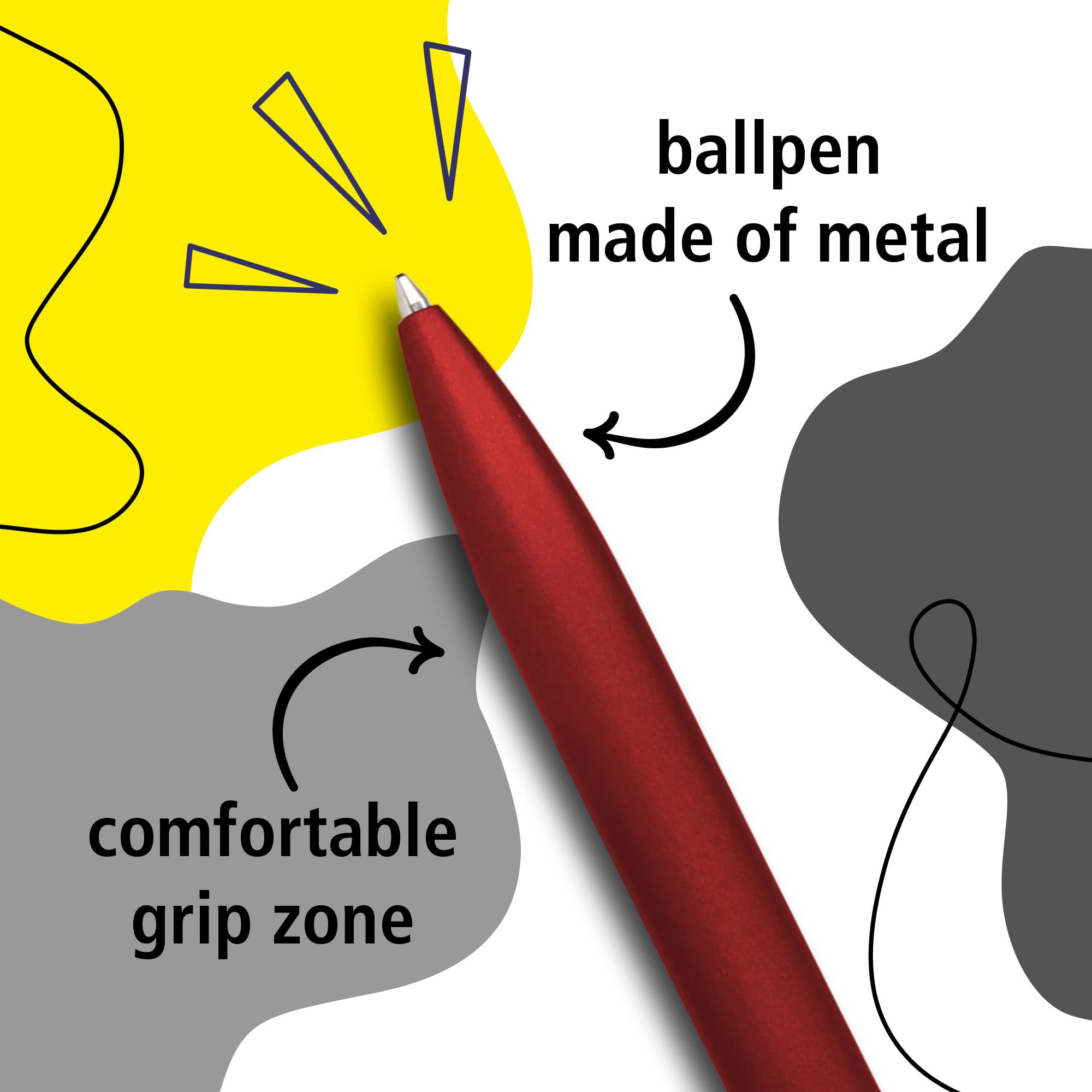 ONLINE twist ballpen OCTOPEN I metal pen red I replaceable large capacity refill I writing colour blue, indelible I gift idea - Image 2