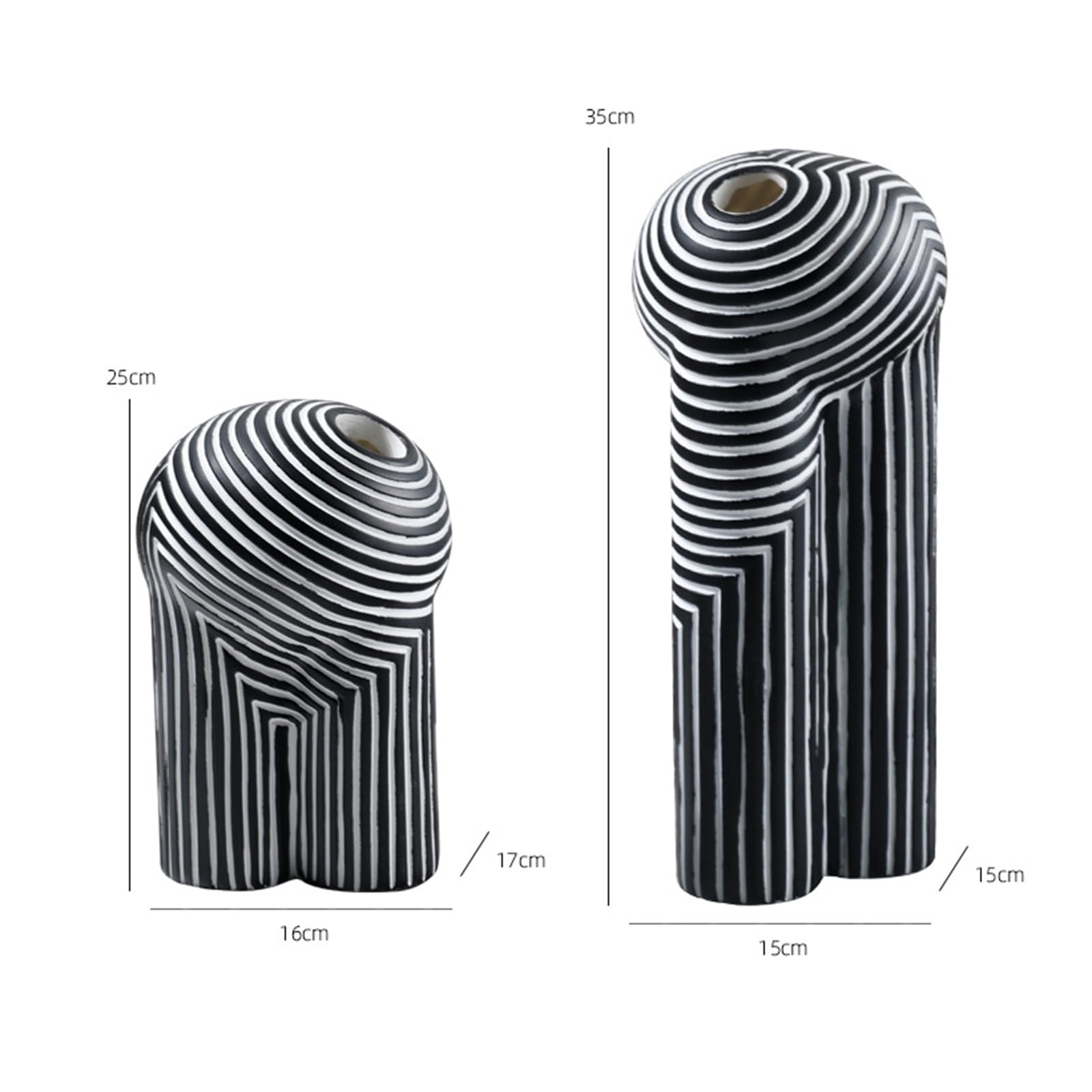 Keramik Vase, Deko Vasen Set, Schwarze Und WeißE Streifen Modern Blumenvase, Vases FüR Tischdeko, Room, BüRo, Eingang, Wohnzimmer,Small