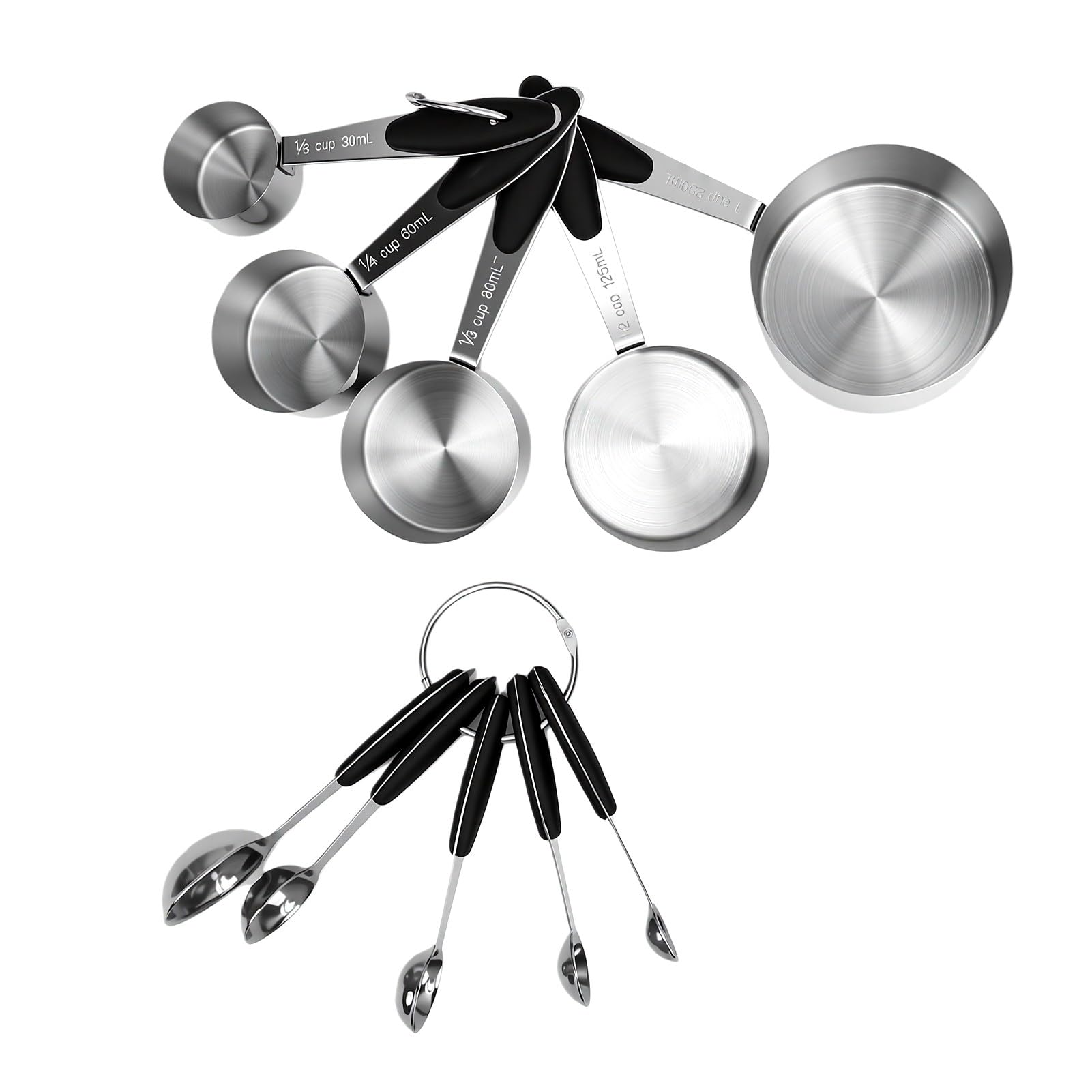 Cucharas medidoras que ahorran espacio en cajones con acero inoxidable de Sonew