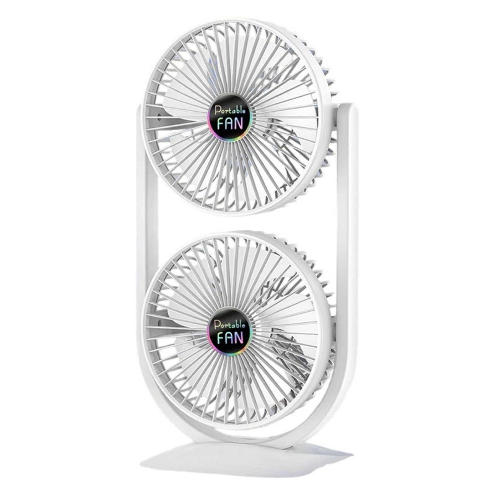 MURYE Rechargeable Twin Oscillating Fan ABS Construction Lightweight for Inside Outside Application Up to 8 Hours USB Powered Table Fan Strong Wind Stable Base for Small Areas