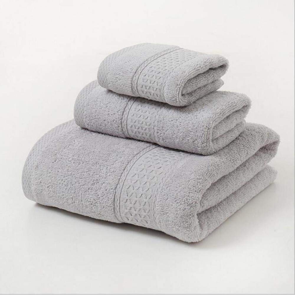 LAGEDOUDING 3PCS Towel Set Solid Color Cotton Large Thick Bath Towel Bathroom Hand Face Shower Towels Home For Adults Kids,Color 12,3pcs Towel Set