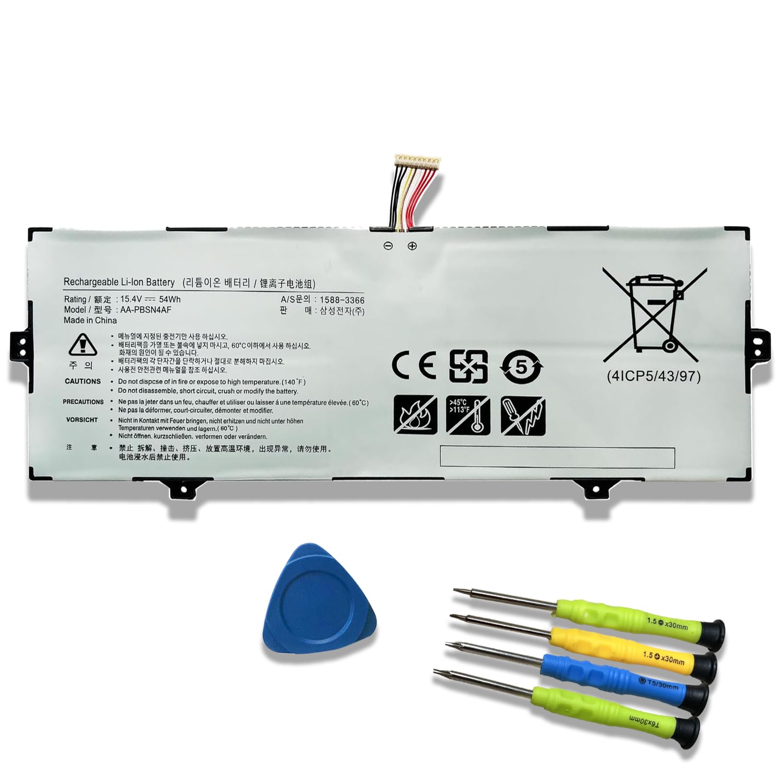 AA-PBSN4AF Laptop Battery Replacement for Samsung 9 Pen NP930SBE NT930SBE NP730QCJ Series AA-PBSN4AT BA43-00391A 15.4V 54Wh 3530mAh 4-Cells