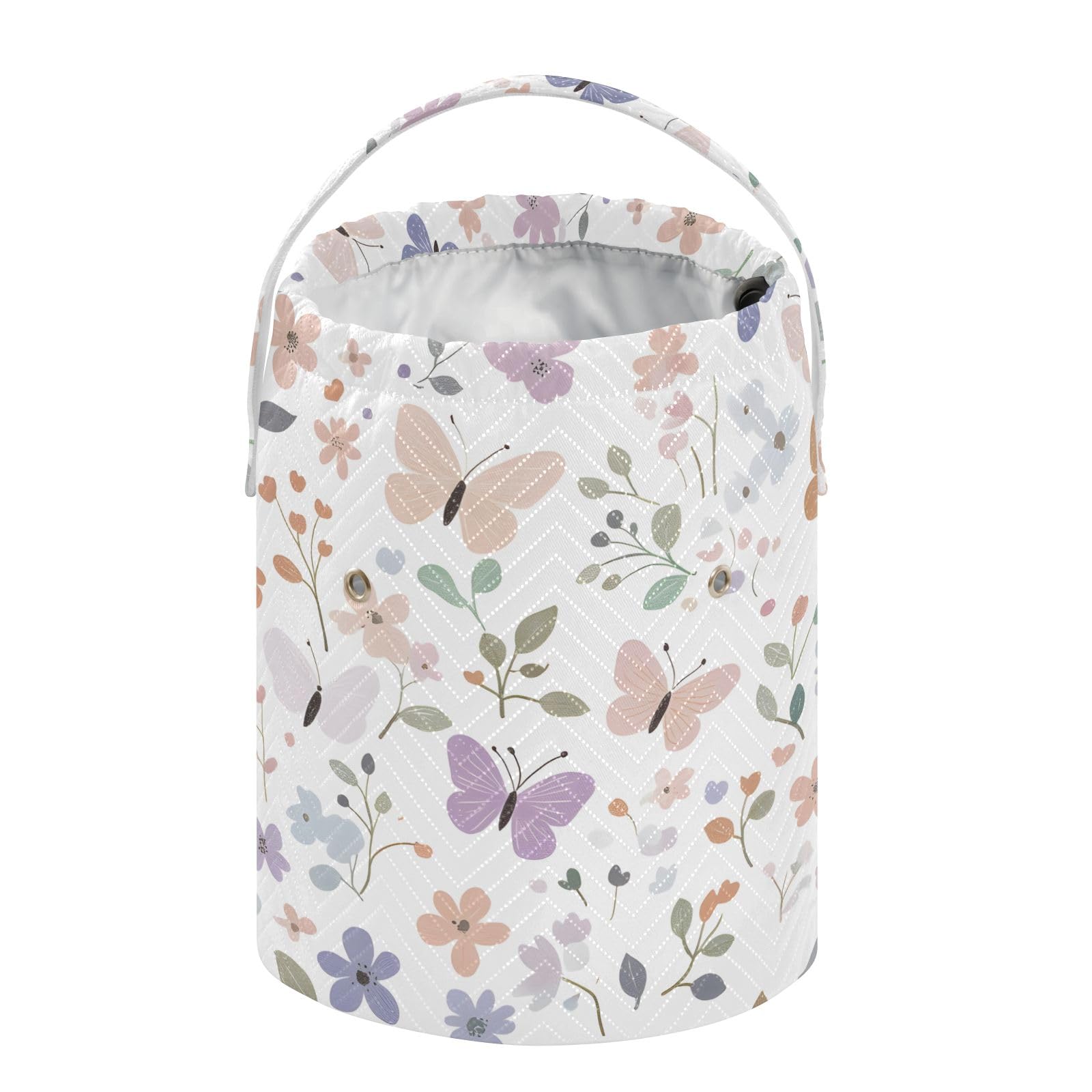 Yarn Storage Bag Small Crochet Bag Knitting Bag Organizer Butterflies Flowers Pastel Yarn Bags for Crocheting Basket