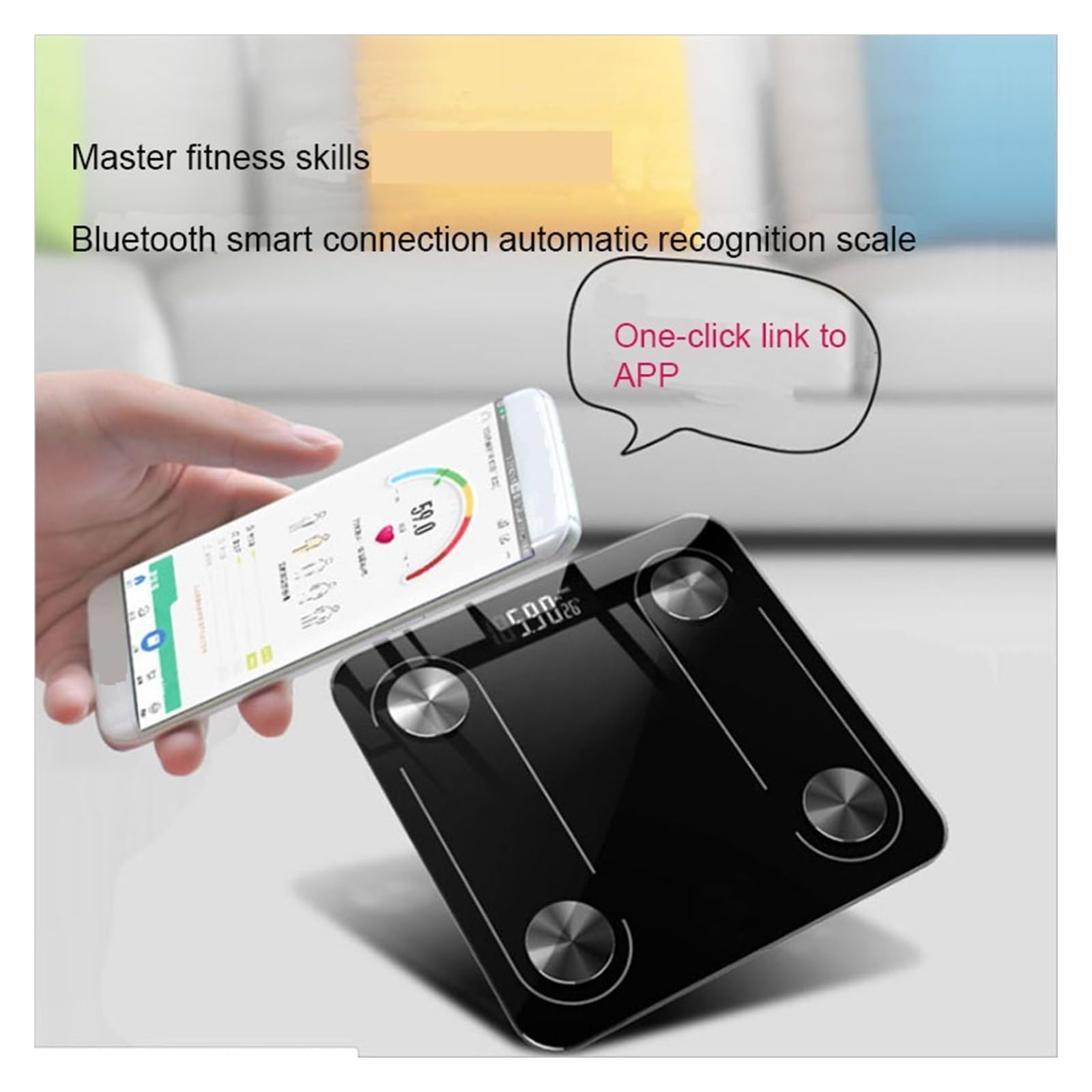 Báscula De Grasa Corporal Digital, Peso For Baño Con Bluetooth, Electrónica Inteligente Bmi, Humano Preciso FáCil De Leer(Blue)
