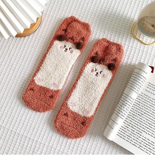 Image of Benefeet Sox Funny Animal Fuzzy Socks for Women Girls - Cute Fluffy Slippers, Cozy Warm Winter Plush Sleeping Socks