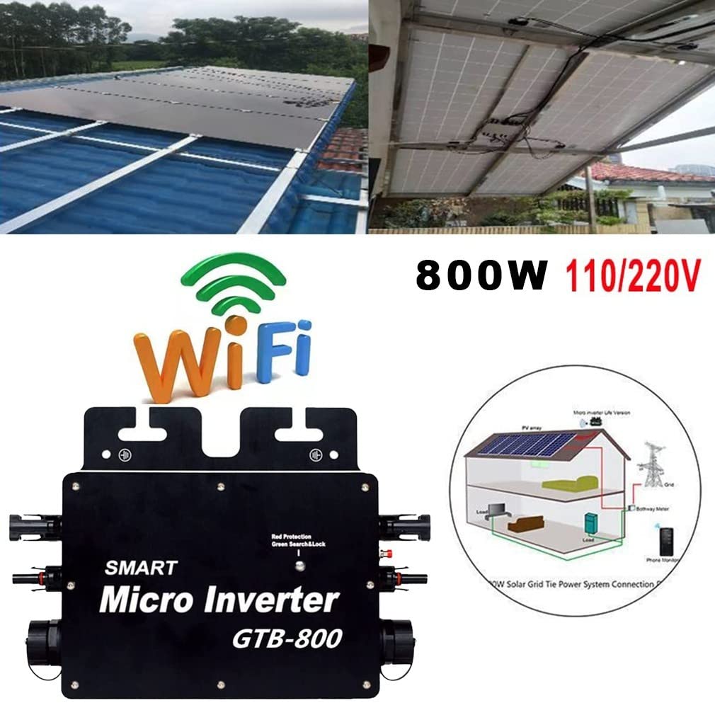 600W/700W/800W Micro-Onduleur Solaire Grid Tie Micro Onduleur Smart Micro Inverter 110V/220V WiFi Solar Grid Inverter Ip65 ImperméAble MPPT Grid Tie Inverter Efficacité 99,5%