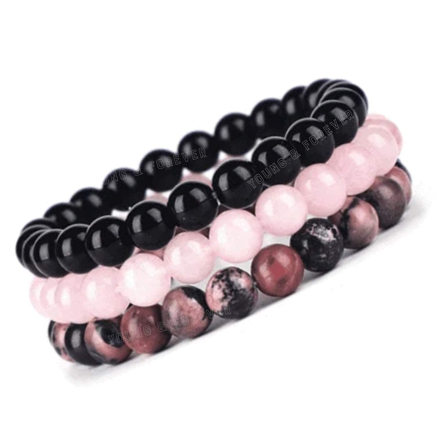 Generic Regalos del Día de la Madre D'Vine Piedras Preciosas Naturales Reiki Crystal Semi Precious Crystal Beads Combo Pulseras en capas para hombres y mujeres........
