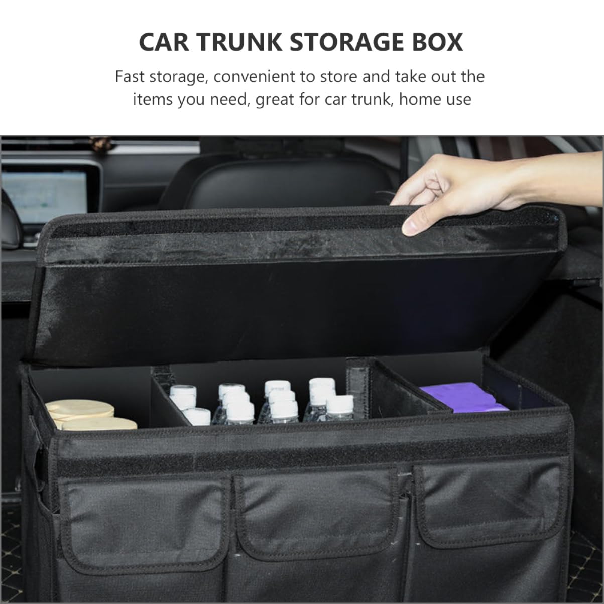 OUNONA Organizer Per Bagagliaio Auto Ripiegabile Oxford Capiente Veicoli Facile Trasportare Suv e Media
