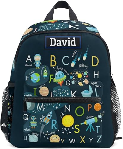Glaphy Mochila personalizada con nombre para niños, mochila de dibujos animados para niños y niñas