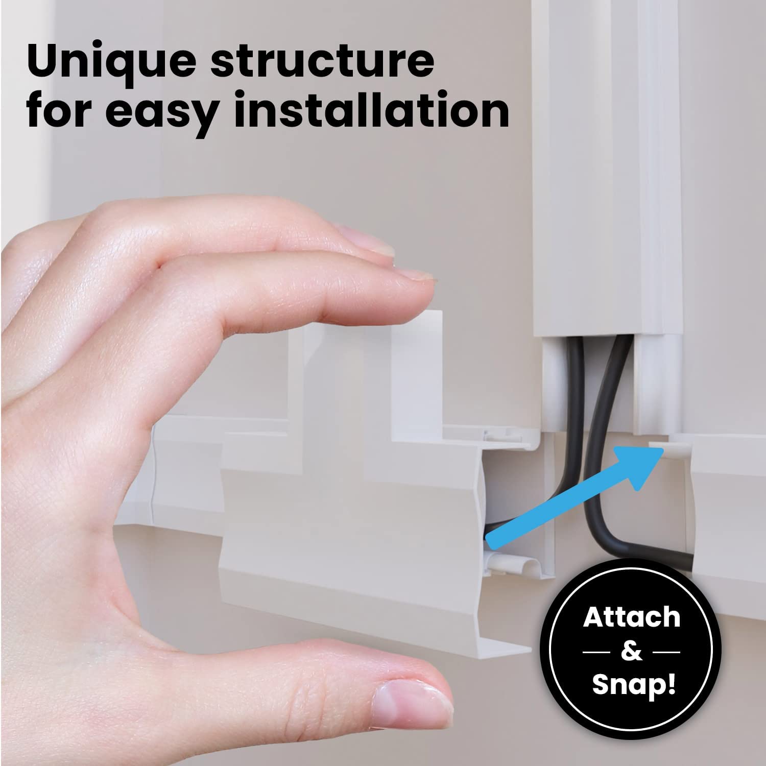 Cable Concealer on Cord Cover Wall Paintable Cable Cover for Wire