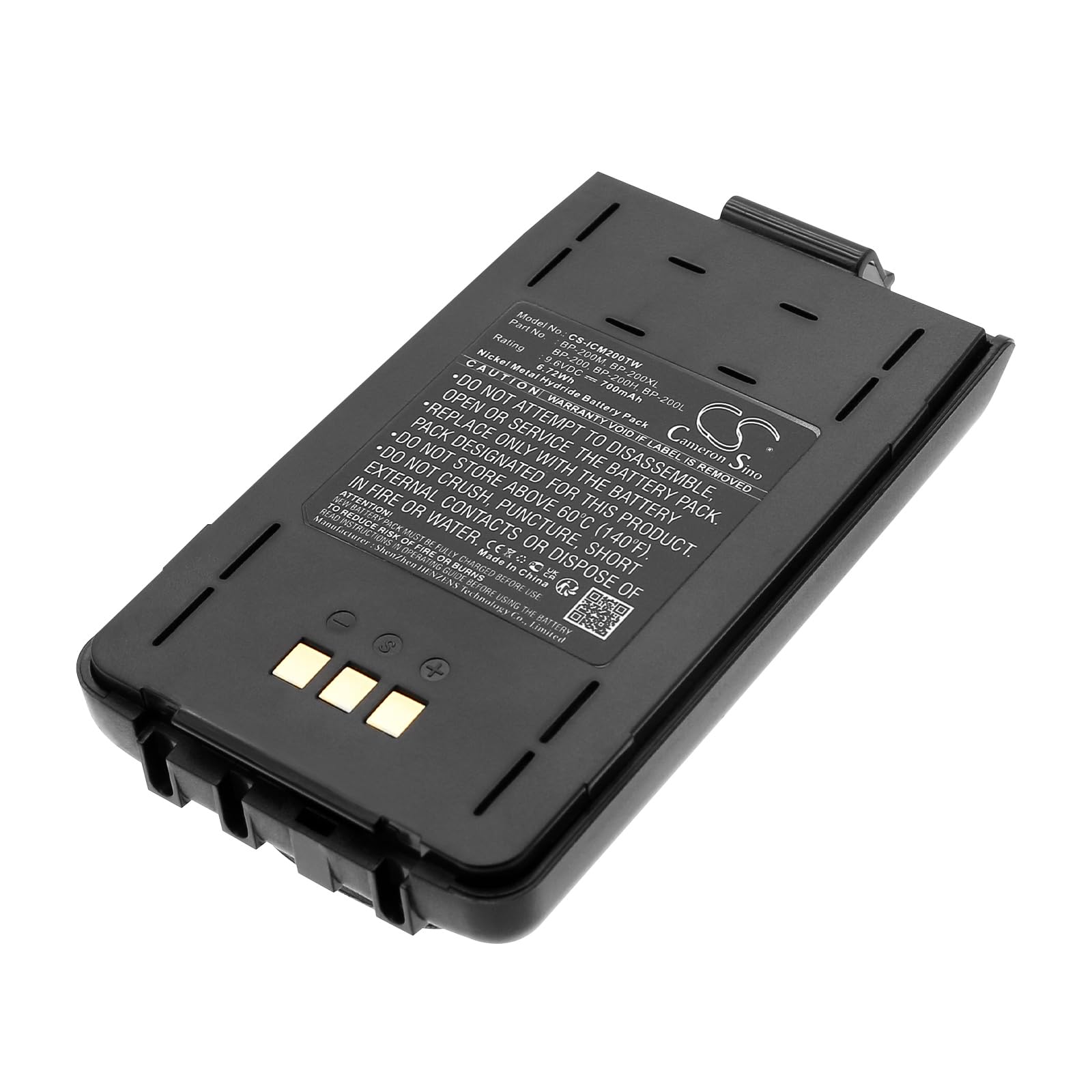 CS-ICM200TW Battery 700mAh compatible with [Icom] IC-A23, IC-A5, IC-T8, IC-T81, IC-T81A, IC-T8A replaces BP-200, BP-200H, BP-200L, BP-200M, BP-200XL