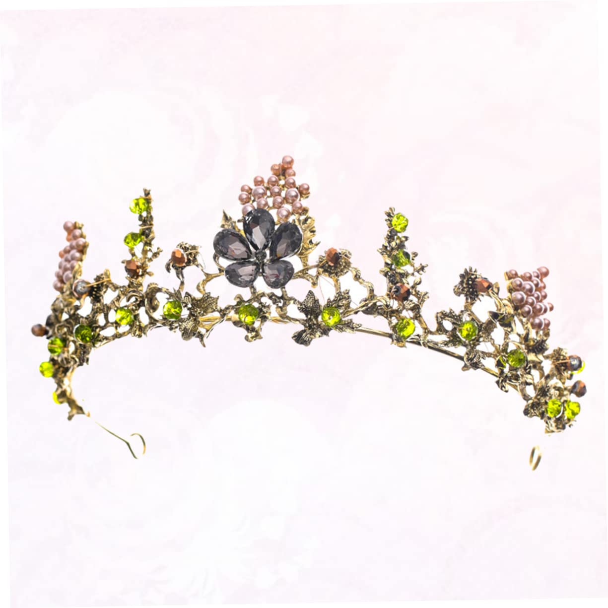 Tiara, ozdoba na głowę, diadem, diadem z diamentów, diadem z kamieni szlachetnych, diadem dla druhny, ślub ze strasami (zielony x 2 sztuki, 16X15X6 cm x 2 sztuki)
