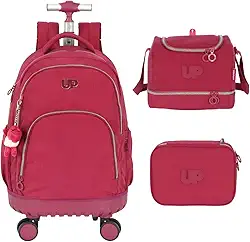 Kit Escolar Mochila com Rodinhas Duplas 360° + Lancheira Térmica + Estojo Box – Up4you