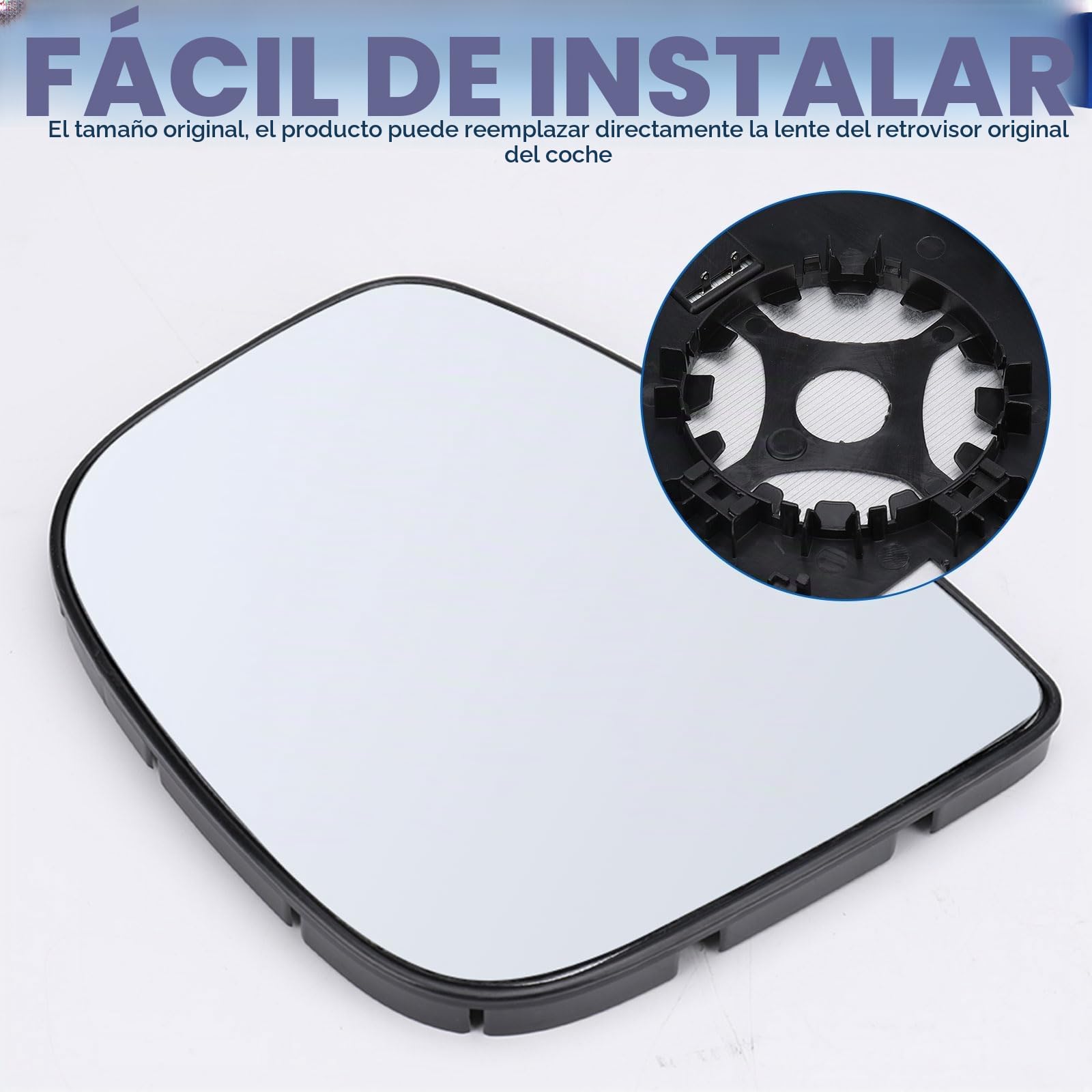 Cristal de Espejo Calefactado para Citroën/Peugeot (Izquierdo) | Espejo retrovisor térmico para Citroën Berlingo 2012–2018 / Peugeot Partner MK2 2012–2018