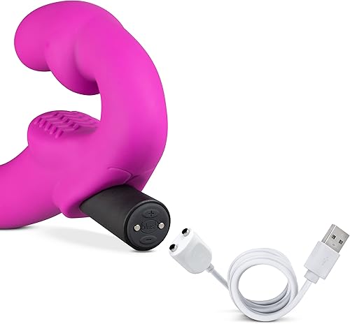 Miniatura 5 de Blush Temptasia - Cyrus - Consolador vibrador de silicona con correa sin tirantes con 10 potentes funciones de estimulación dual IPX7 Sumergible