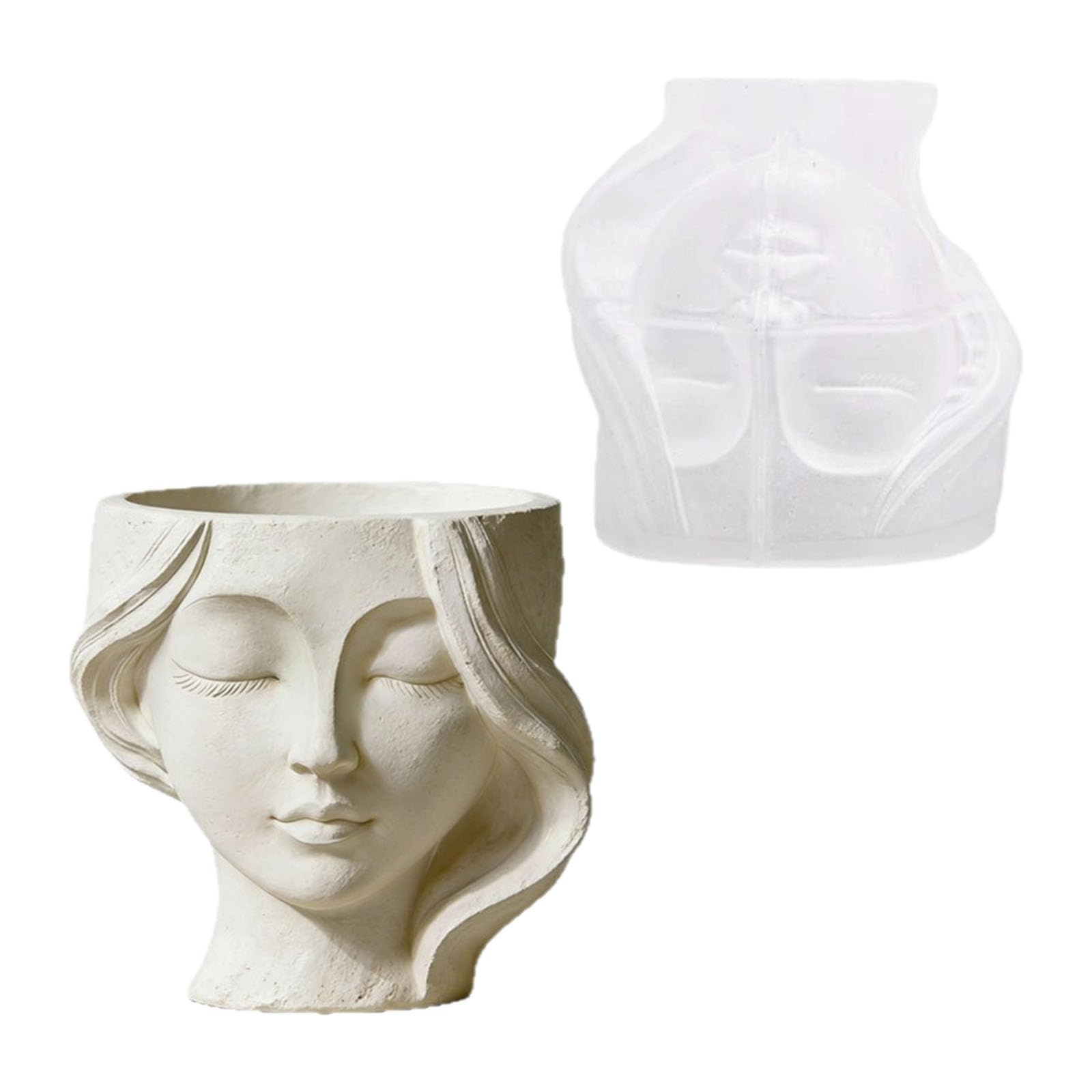 Alksubbm Beauty Sculpture Silicone Molds for Making Cup Pencil Holder Gypsum Flowerpot and Storage Container Handicraftsman Render Cast