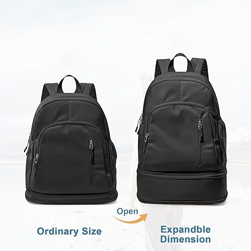 Miniatura 6 de Mochila de gimnasio, mochila de separación seca y húmeda con bolsillo húmedo, bolsa deportiva con compartimento para zapatos, para entrenamiento,