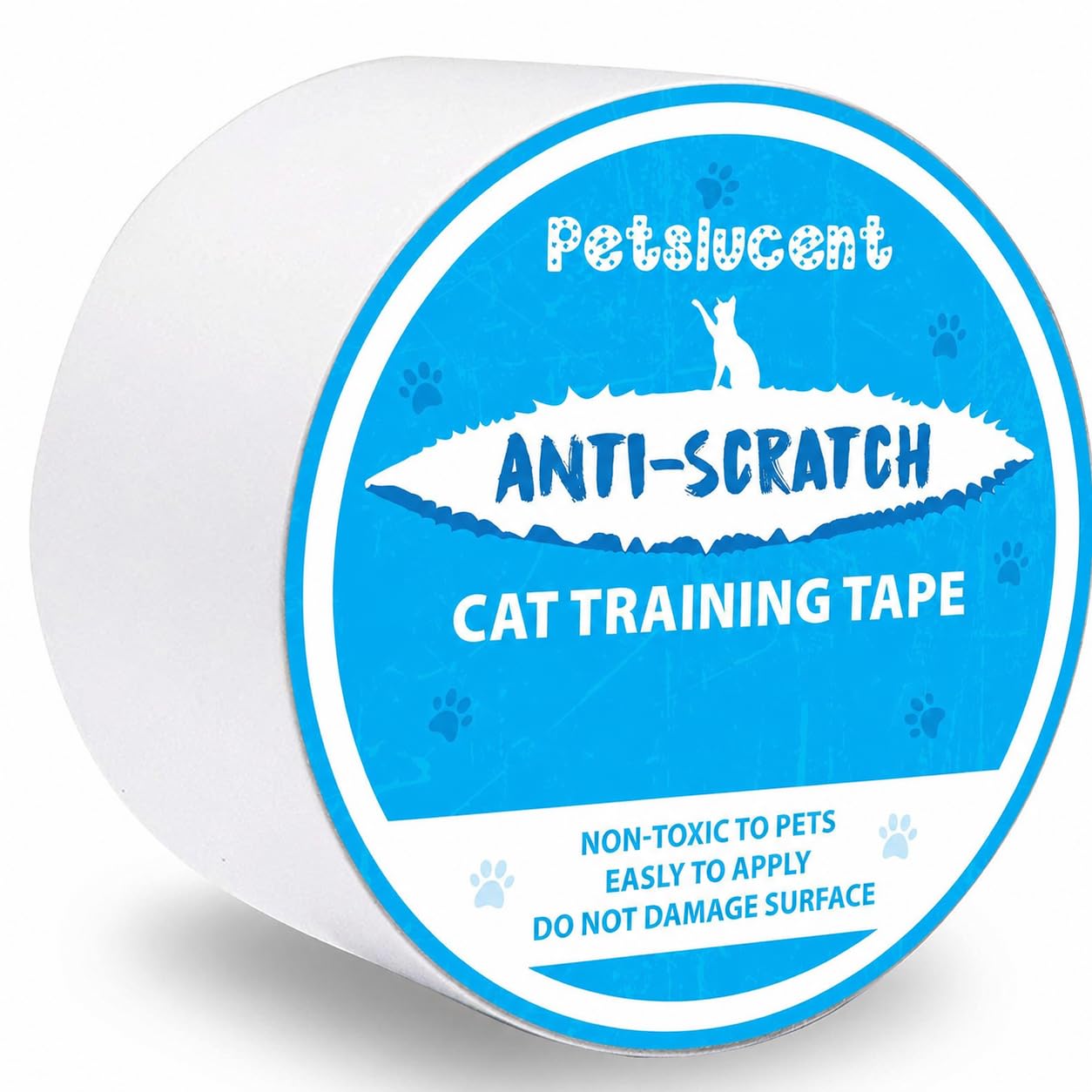 Petslucent Cat Scratch Deterrent Sticky Paws Tape, Cat Furniture Protector Training Tape Anti Scratching, Double Sided Guards for Carpet, Sofa, Couch, Door (Blue- 2.5''x 15 Yards)