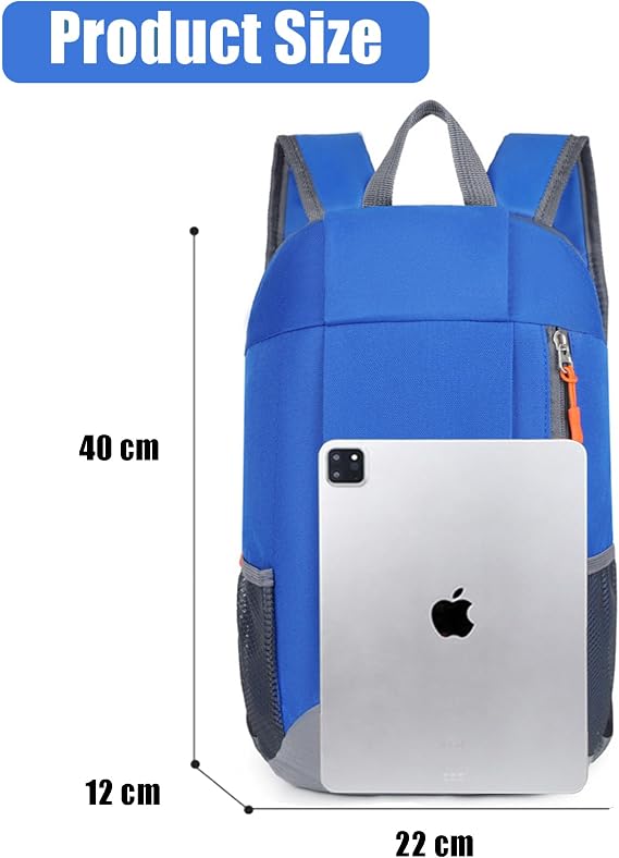 Small Hiking Backpack - 10L Lightweight Compact Daypack for Outdoor Travel, Camping, Cycling & Climbing, with Chest Strap for Women, Men & Teenagers (Deep Blue)