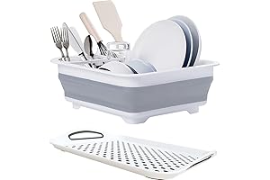 Foldable Dish Drying Rack with Drainboard for Drying Dishes