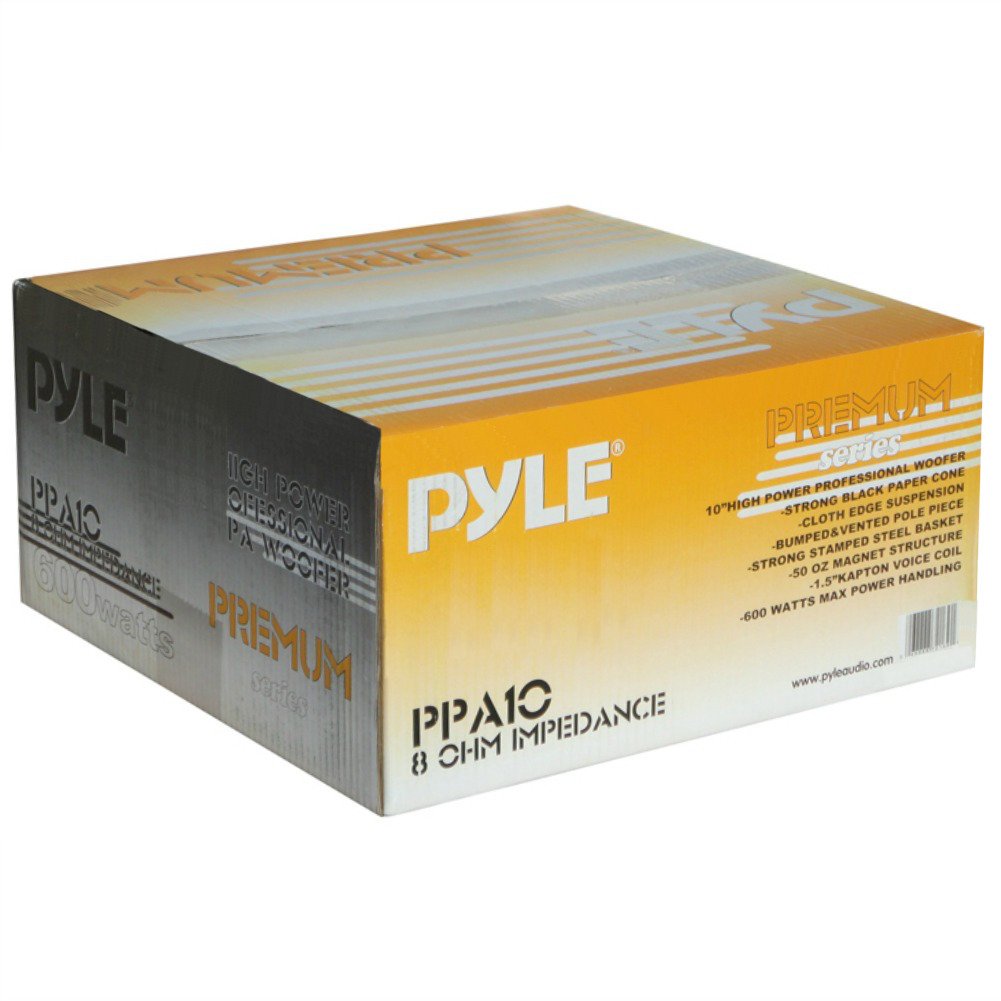 Pyle 1 WOOFER PPA10 PPA 10 Altavoz 25,00 cm 250 mm 10" diametro 300 vatios rms y 600 vatios MAX impedancia 8 ohmios para Fiestas casa, 1 Pieza