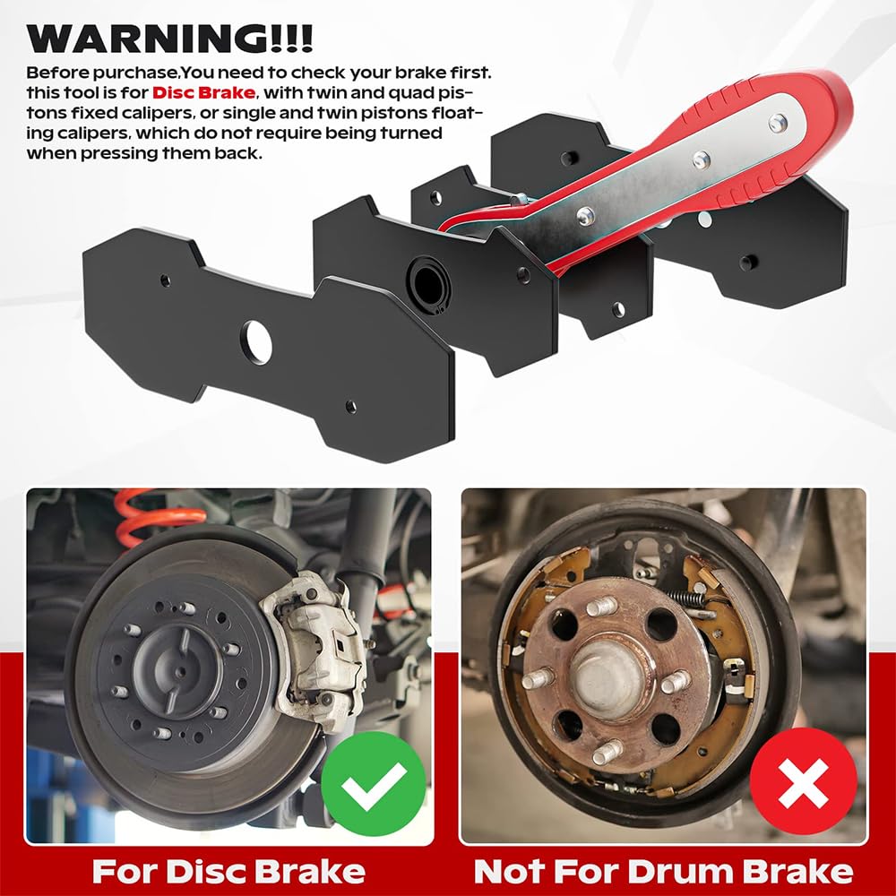alicates de resorte de freno Herramientas De Reparación De Automóviles, Pinza De Freno De Disco, Llave De Trinquete Oscilante De 360 ​​grados, Herramientas Con 2 Placas De Acero piston calibre freno