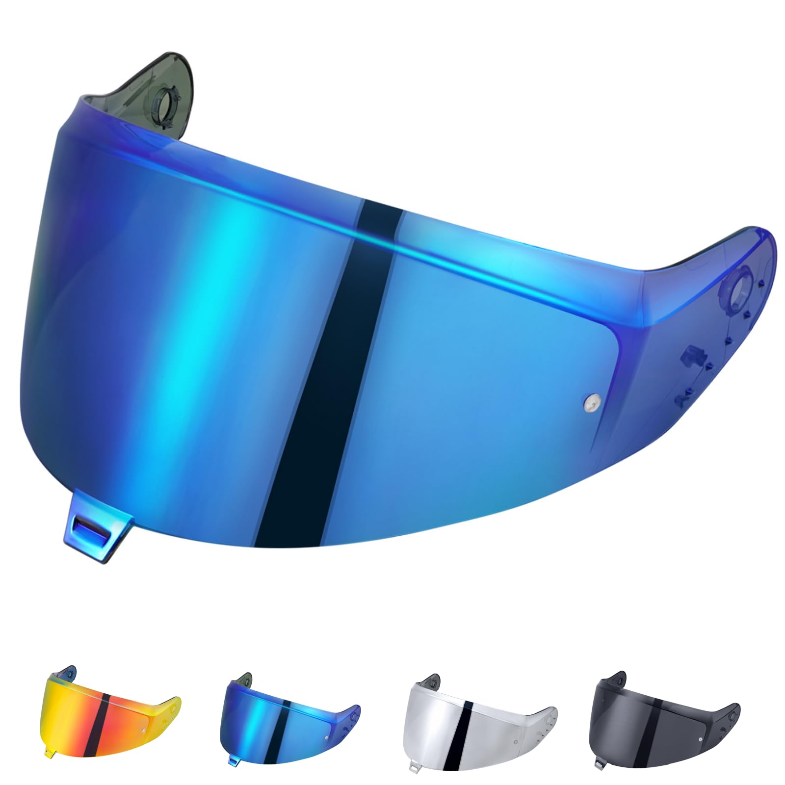 Visiera Casco Moto per Shark SKWAL i3/RIDILL 2/ D-SKWAL 3,Sostituzione della Visiera della Lente del Casco del Parabrezza del Motociclo per Il Casco Integrale (Blu cromato)