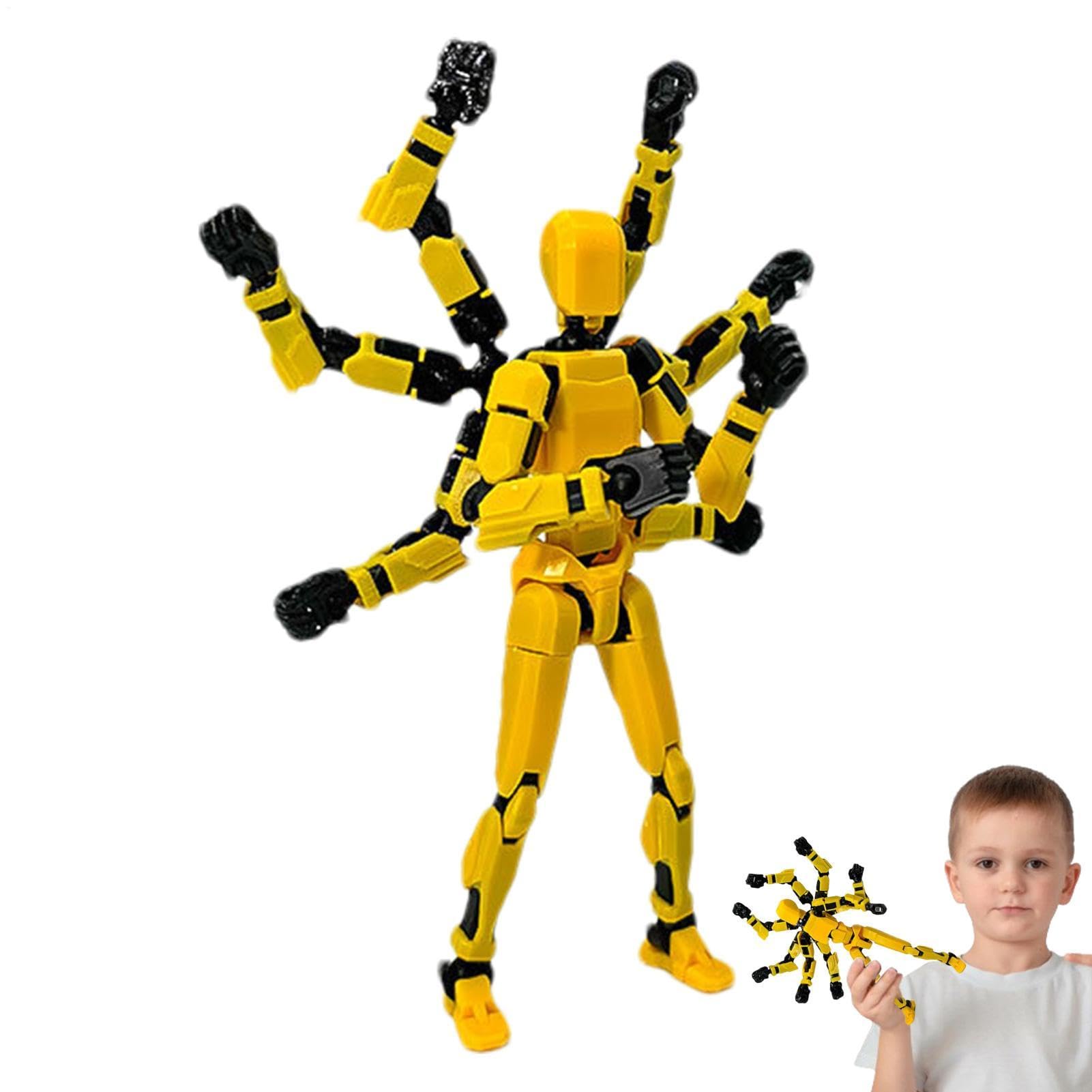 T 13 Action Figure Set - 3d Printed Titan 13 Action Figure | Multi-Articular Luckyy Mobile Robot | Six-Armed Articulated Doll | Multi-Jointed Movable Toy | Desktop Decoration