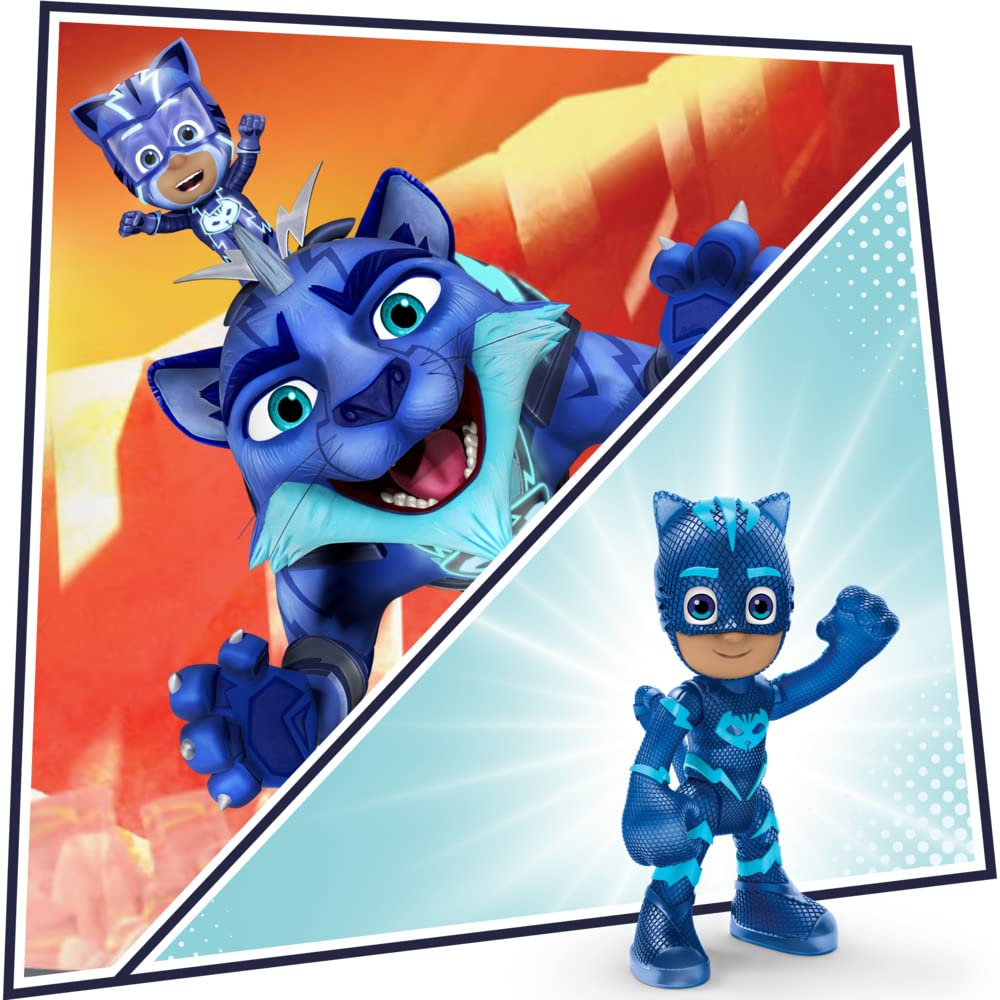 PJ Masks Animal Power Charge and Roar, Power Cat Kleinkindspielzeug, motorisiertes Spielzeug mit über 20 Lichtern und Geräuschen, ab 3 Jahren (French Version)