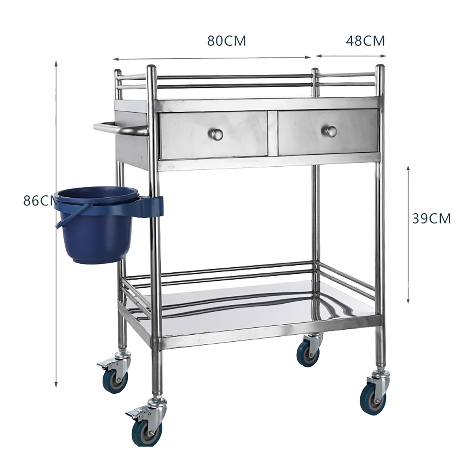 Chariot de Service de Laboratoire de Chariots À Main Mobiles, Chariot Mobile, Chariot de Service de Cuisine de Type Chariot En Acier Inoxydable Avec Chariot de Stockage D'Équipement de Roue d