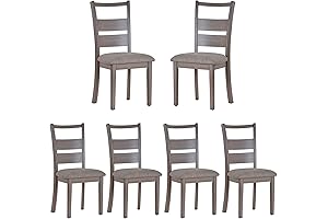 COLAMY Fabric Upholstered Dining Chairs Set of 6 for Modern Farmhouse Kitchen