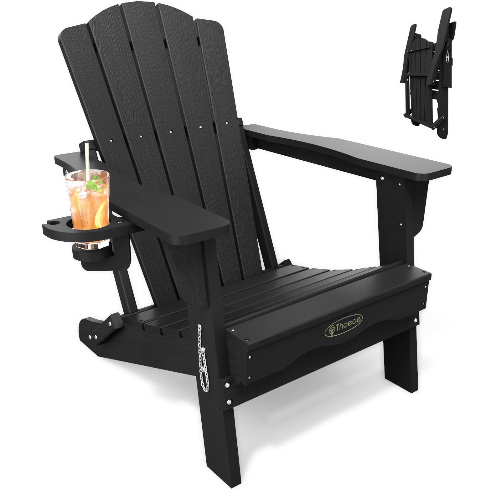 Amazon.com : THOEOE Folding Adirondack Chair, HDPE All-Weather