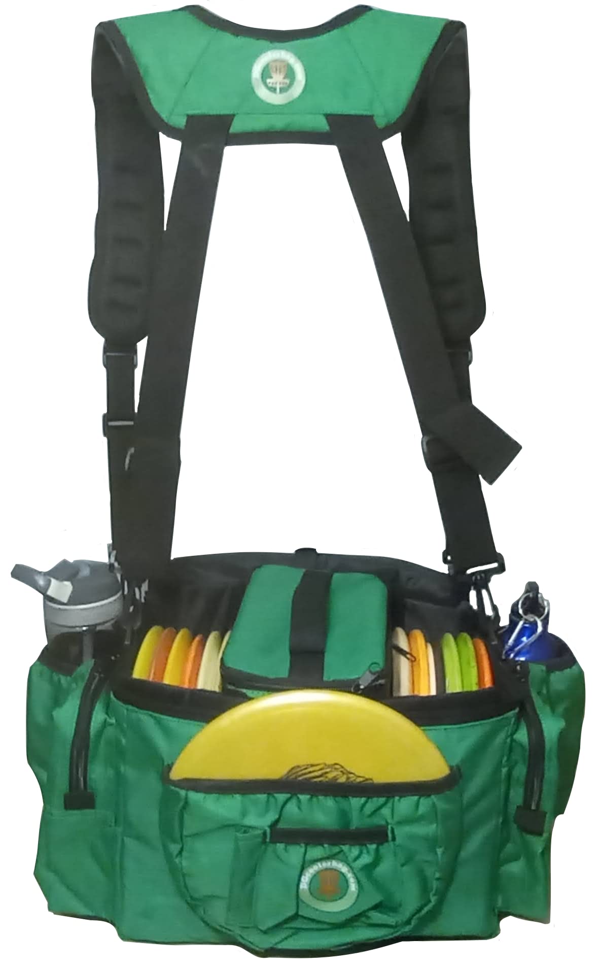 Disc Golf Bag with Removeable Cooler,13 Disc Capacity with Insulated Cooler for a 6-Pack,22 disc max,Adjustable Backpack Strap Included (Green) DG23
