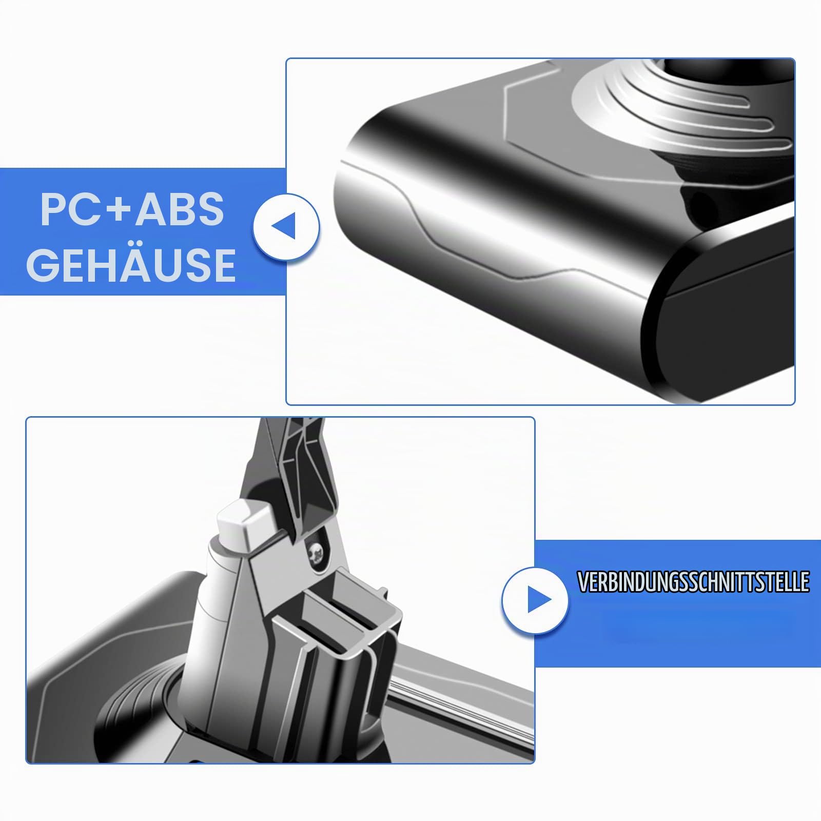 4,5Ah Ersatzakku Kompatibel mit Dyson V8 SV10 Akku Staubsauger V8Absolute, V8Animal, V8Fluffy 214730-01 Li-Ionen Batterie mit Pre-und Post-Motor Filter