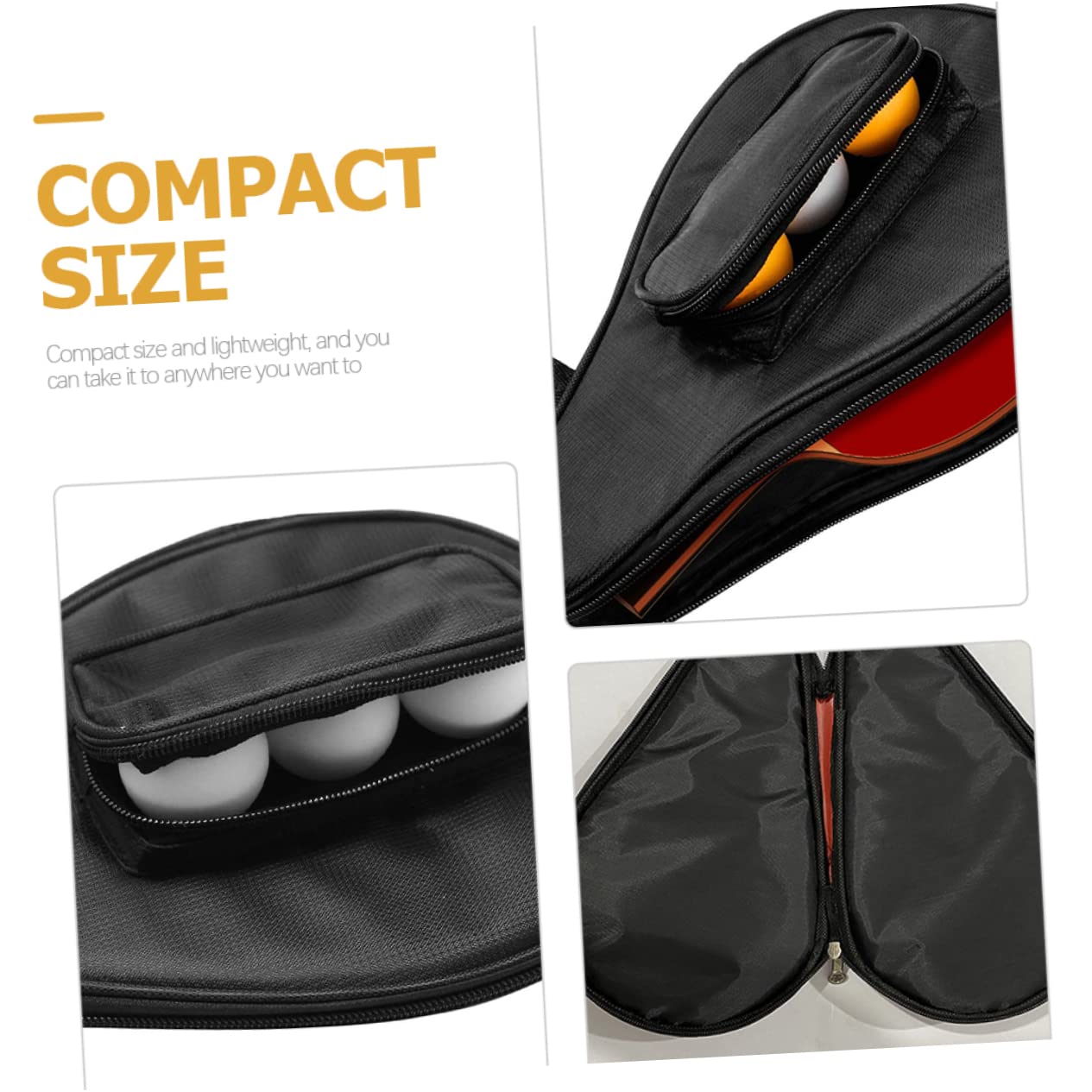 Toddmomy 3 per Racchette Pong Custodia Oxford per Racket e Palline Design Forma Zucca e Resistente per Allenamenti e Partite Tennis Tavolo