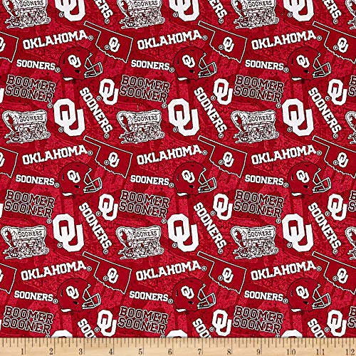 ncaa oklahoma sooners 1178 tone on tone redwhite fabric by the yard