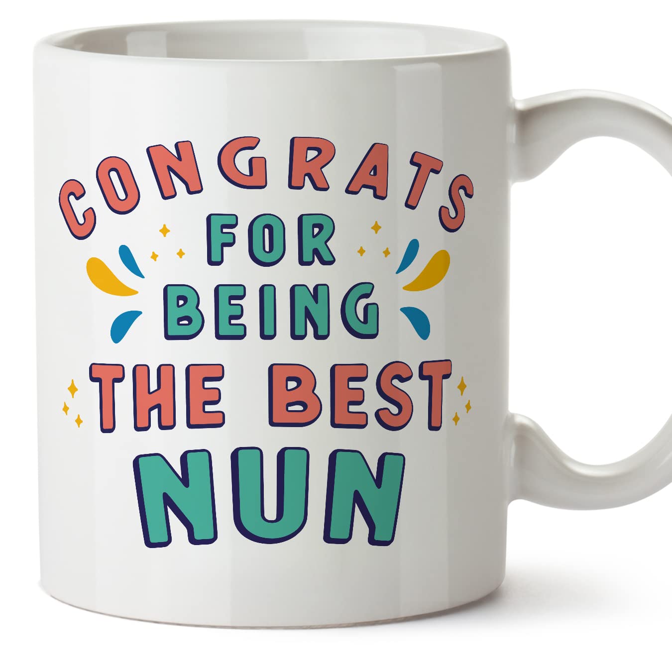 MUGFFINS Nun Woman Mug - in English - Congrats for Being The Best - Funny Gift for Colleagues - Ceramic 11oz Mug