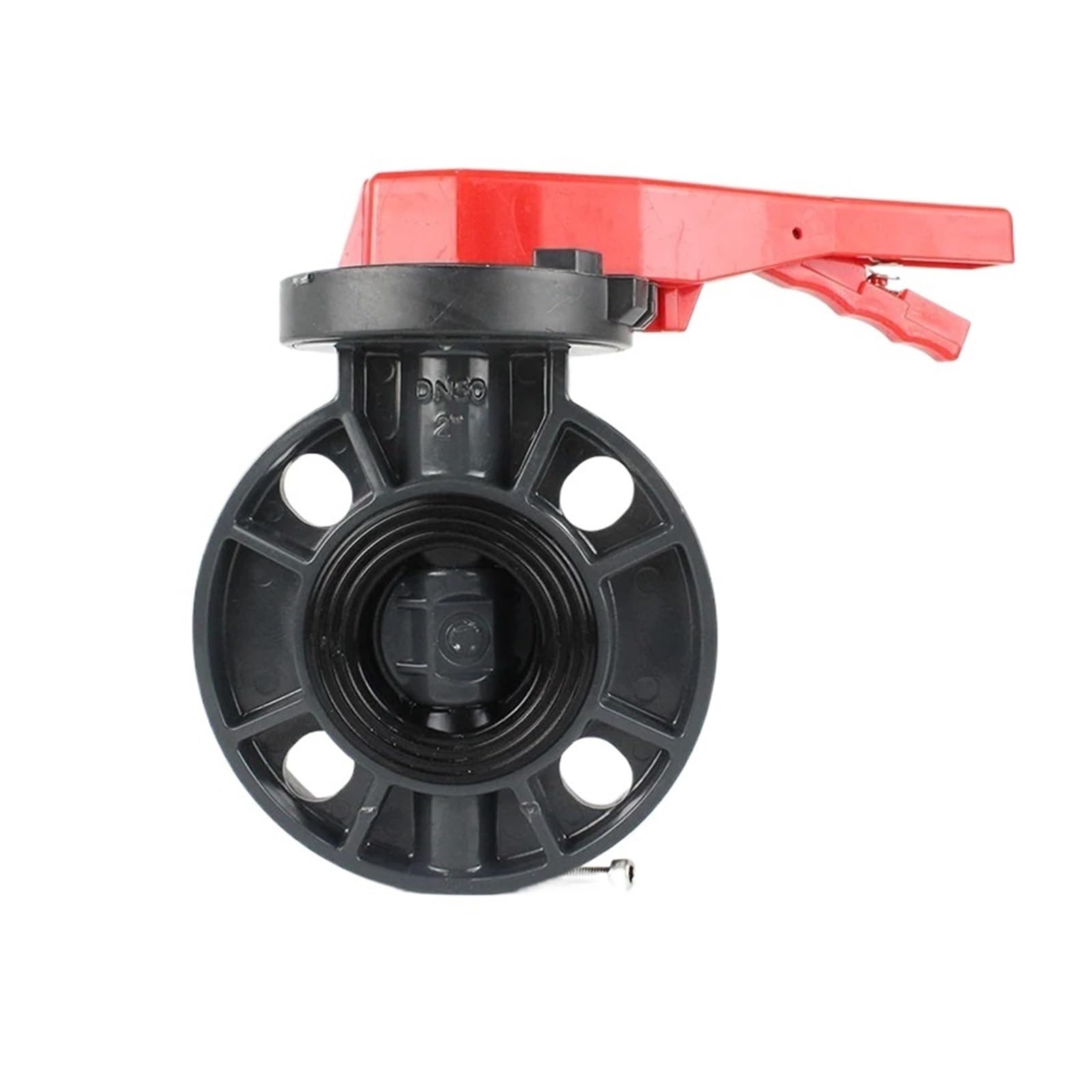 YPQFQGEP UPVC Butterfly Valve with Clamped Handle, PVC Flanged Butterfly Valve, Acid and Alkali Resistant Manual Butterfly Valve(DN50)