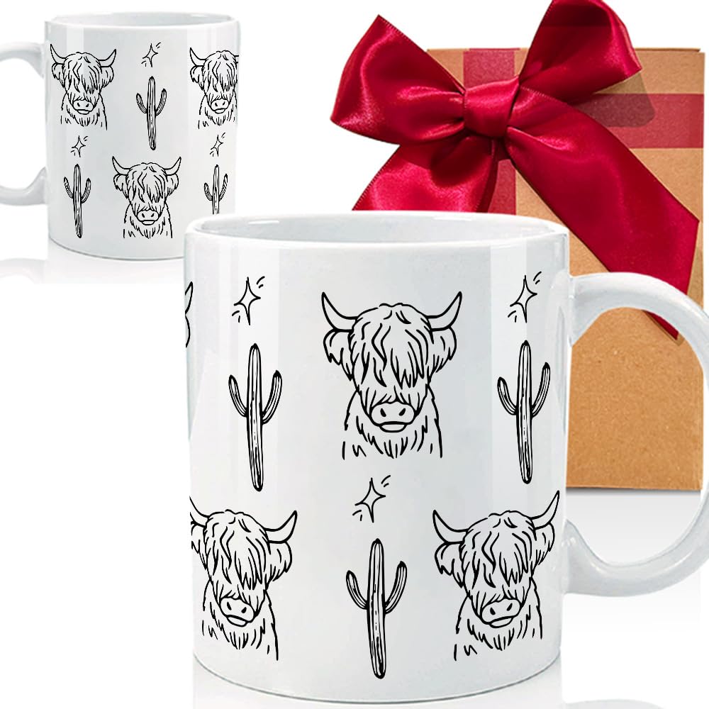 Funny Cow Coffee Mug, Highland Cow Gifts, Cow ...