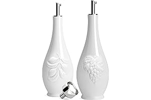 Premium Porcelain Oil and Vinegar Dispenser Set | 16 oz Dripless Dispensers