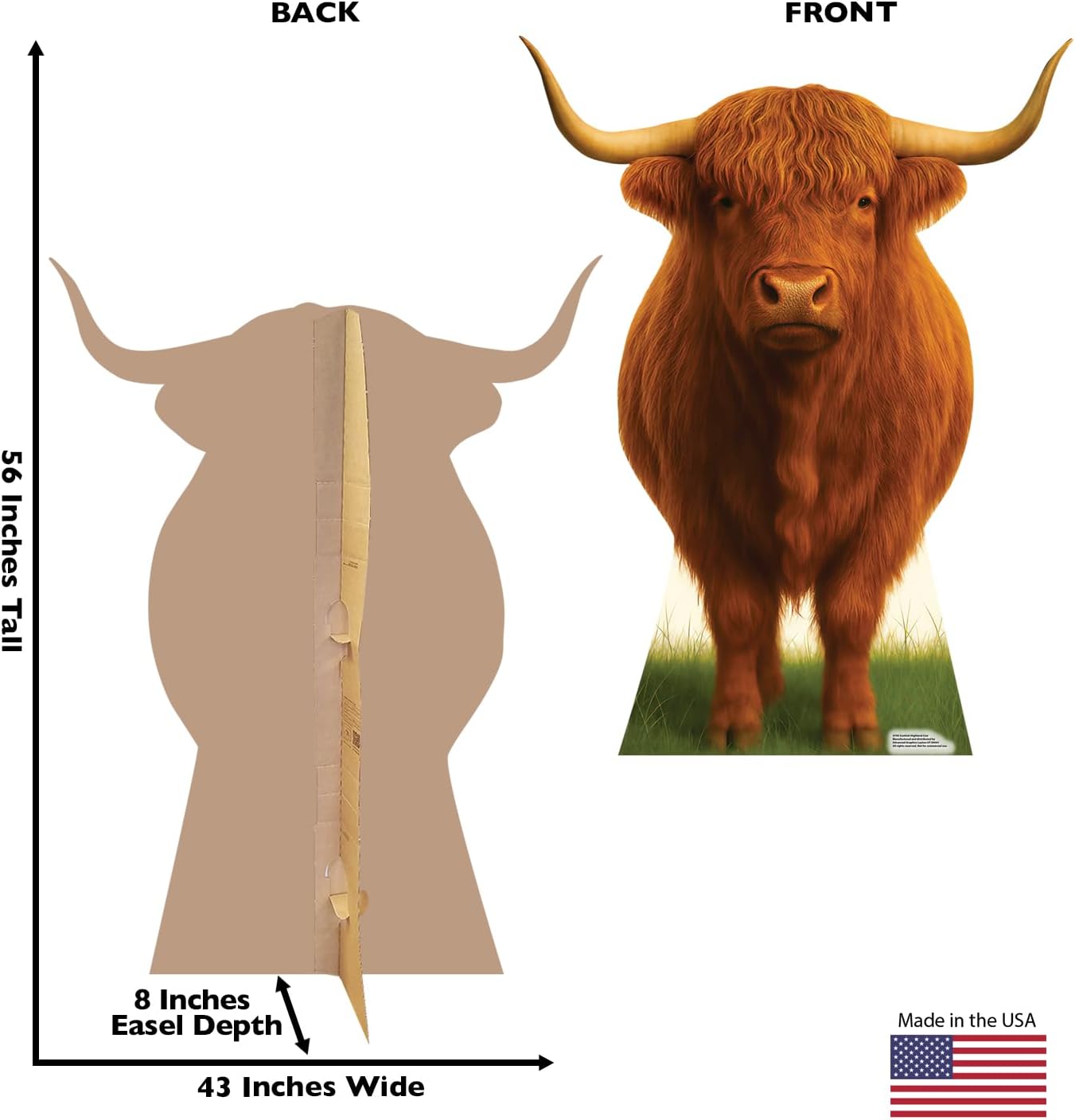 Cardboard People Scottish Highland Cow Life Size Cardboard Cutout Standup