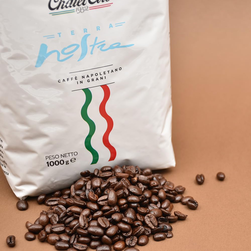 Chalet Ciro 1952 | Caffe in Grani | Caffè in Chicchi Selezionati | Tostato e Torrefatto in Italia | Eccellenza del Caffè Napoletano | (1 Kg, Miscela Terra Nostra) (Confezione da 2)