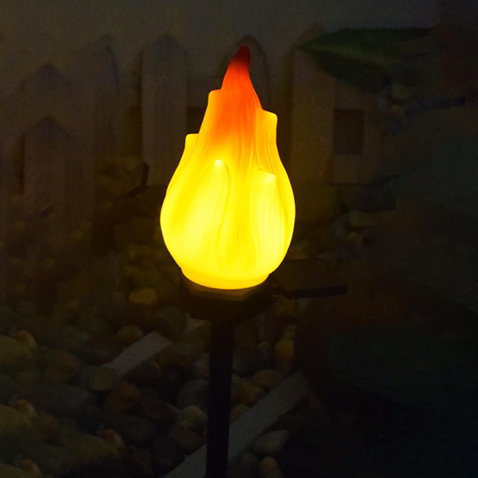 wiroouia Solar Torch Lights,Super Bright Flame Torches with Flickering Flame - Super Bright Landscape Pathway Flame Torch Light for Outside Decor Lighting