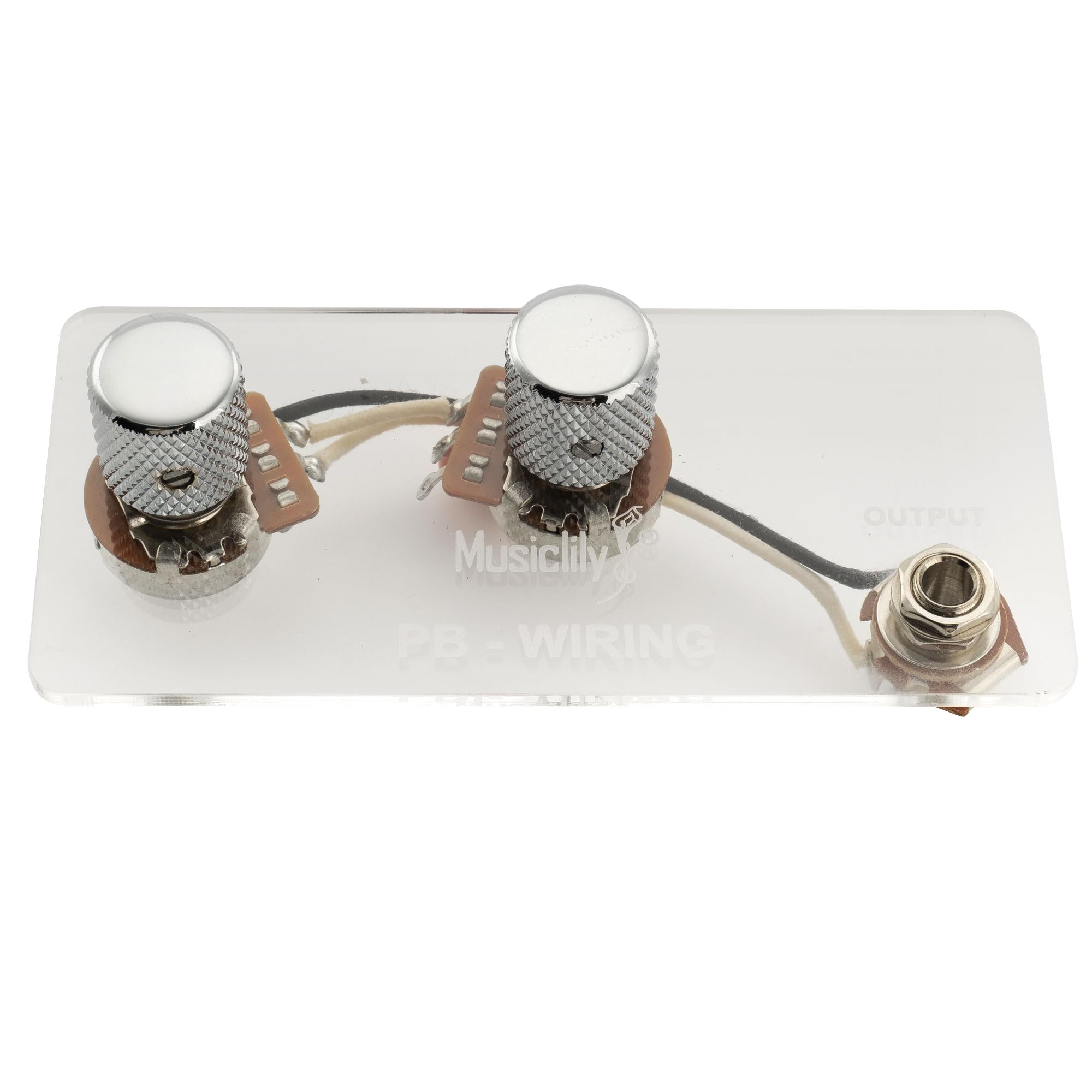 Musiclily Pro Kit de Arnés Cableado Precableado para Bajo Eléctrico Precision Bass estilo Americano con Potenciómetros 2A, Jack Nickel