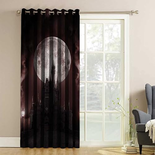 Miniatura 9 de Cortinas abstractas con textura retro, cortinas opacas para decoración de interiores, 1 panel, 51 pulgadas de ancho x 63 pulgadas de alto