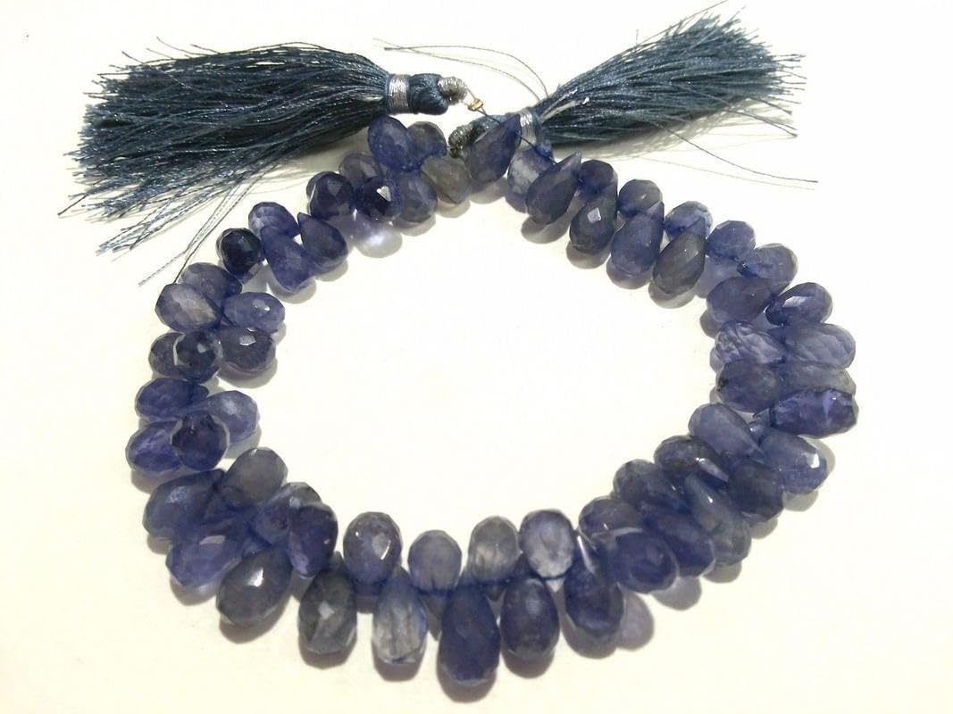 Perles en iolite naturelle de qualité supérieure, gemmes facettées pour joaillerie fine