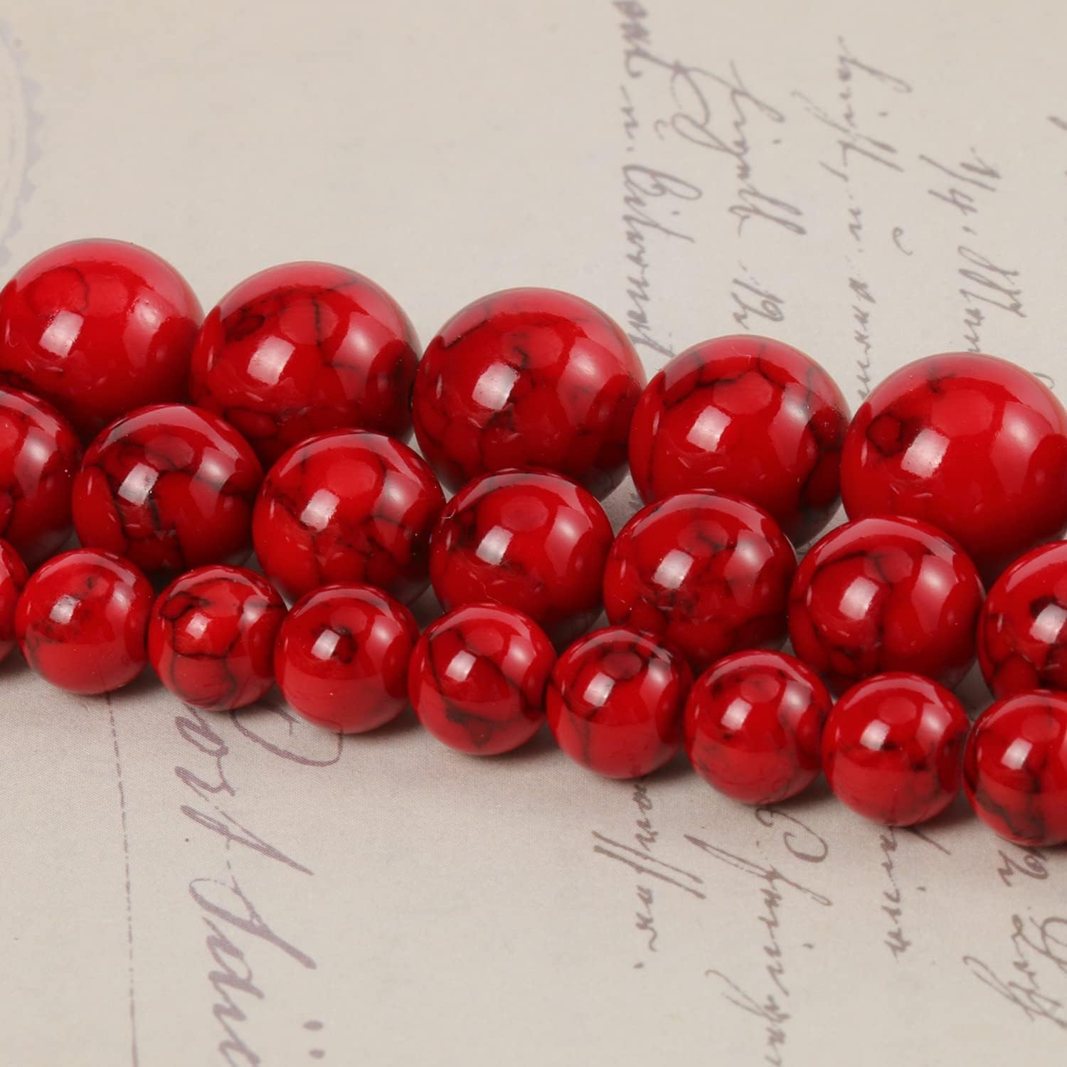 Beads for Bracelets Red Beads 6MM Beads Red Turquoise Bead Crystal Gemstone Beads for Bracelets, Natural Stone Beads for Jewelry Making 60pcs - Image 8